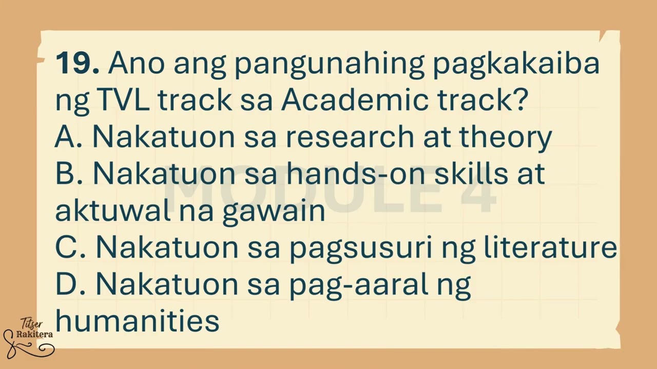 ESP9  Quarter 4 Module 4 Test