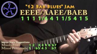 12 Bar Blues Jam in E - Strum Guitar Instrumental