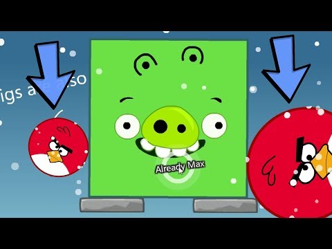 Angry Birds Kick Out Green Piggies - TWO TINY BIRDS GOT KICKED BY GIANT SQUARE PIGGIES!