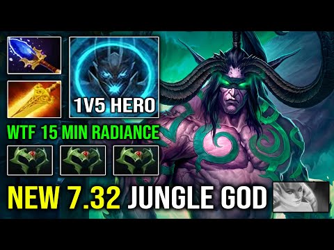 WTF 15Min Radiance Terrorblade | NEW 7.32 Jungle Guide Triple Wraith Band EZ Counter Naga Dota 2