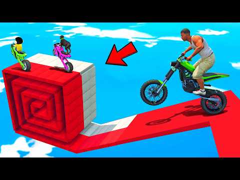 SHINCHAN AND FRANKLIN TRIED THE IMPOSSIBLE SQUARE SPIRAL LOOP TRACK PARKOUR CHALLENGE GTA 5