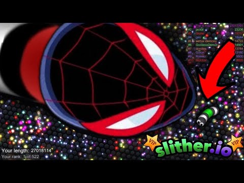 Slither.io A.I. Black Spiderman Vs Pro Snakes - Epic Skin Slitherio Vip Best Gameplay - World Record