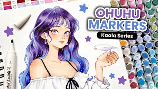 🐦⬛ Trying Out New Markers / Ohuhu Kaala Alcohol Markers Unboxing & Review ✨