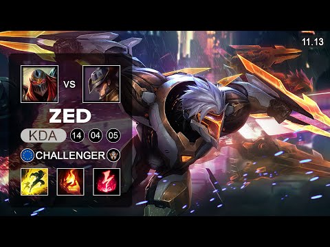 Zed Mid vs Twisted Fate - EUW Challenger Patch 11.13