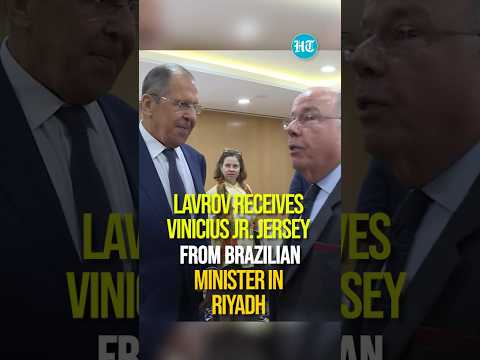 On Cam: Russian Foreign Minister Receives 'Vini Jr.' Jersey From Brazilian Counterpart