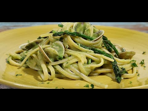 Linguine con Vongole e Crema di Asparagi Ottimo abbinamento