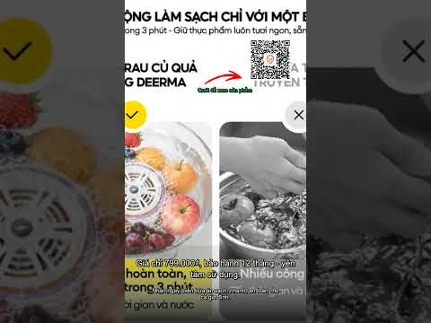 Máy rửa rau củ quả tự động Deerma GS01 đa năng với công nghệ xoay nước tự động, sạch vi khuẩn - Bảo…