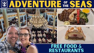 Adventure of the Seas FREE Food & Restaurants Review 🦞🥪🍉