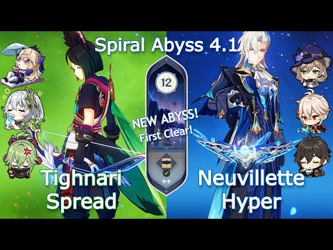 NEW Spiral Abyss 4.1! C0 Tighnari Spread x C0 Neuvillette Hyper | Floor 12 9 Stars | Genshin Impact