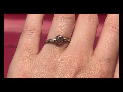 Art Deco Platinum Diamond Solitaire Ring, 0.86ct #X1439