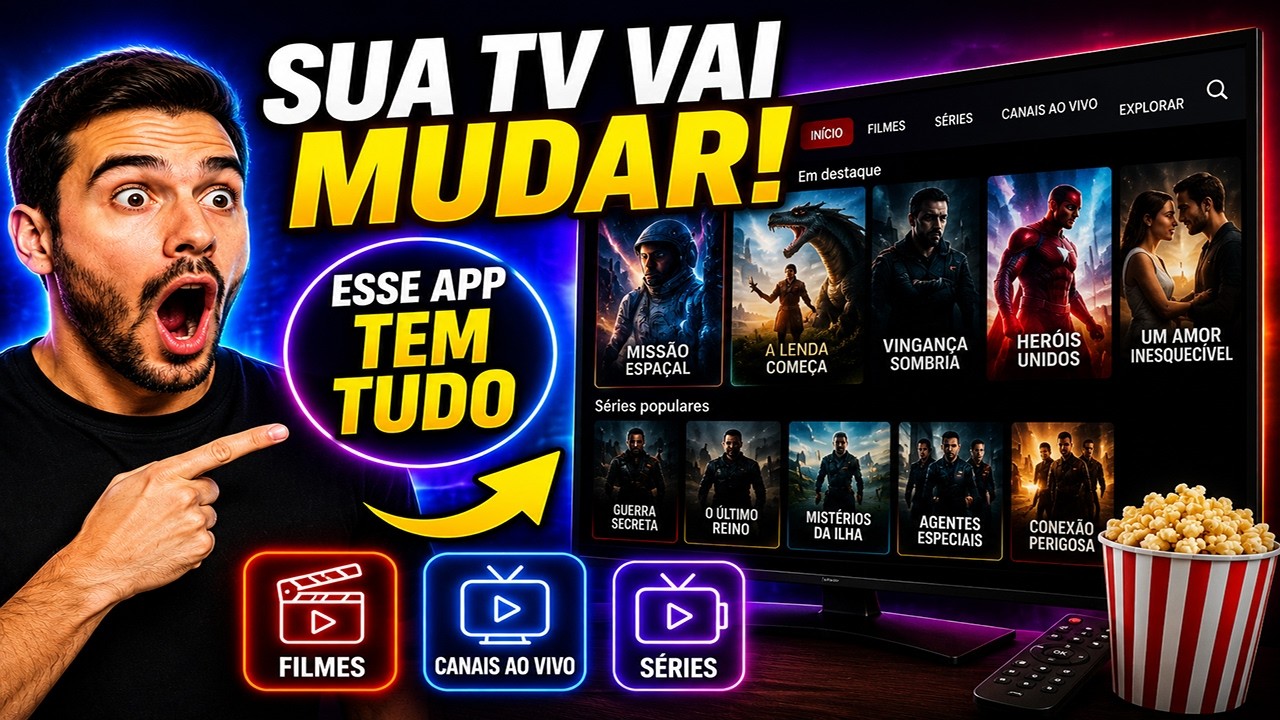 ESSE APP VAI TRANSFORMAR SUA SMART TV! O MELHOR APP PARA ASSISTIR TUDO NA SMART TV!