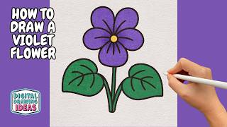 How to Draw a Violet Flower Step by Step | Easy Drawing Tutorial