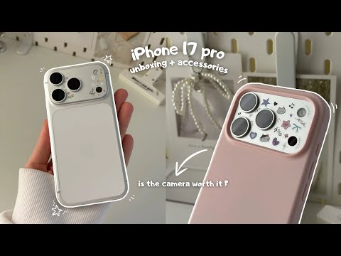  iphone 17 pro aesthetic unboxing | essential accessories & camera samples 🍡✨