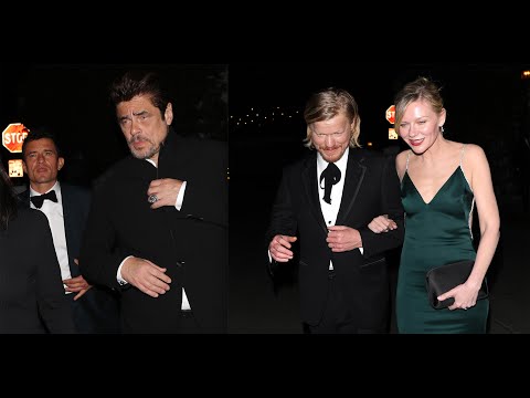 Orlando Bloom, Benicio del Toro, Kirsten Dunst And Jesse Plemons Attend A Golden Globes Party in LA!