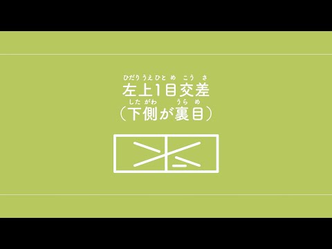 左上1目交差（下側が裏目）　【棒針編み／編み物】