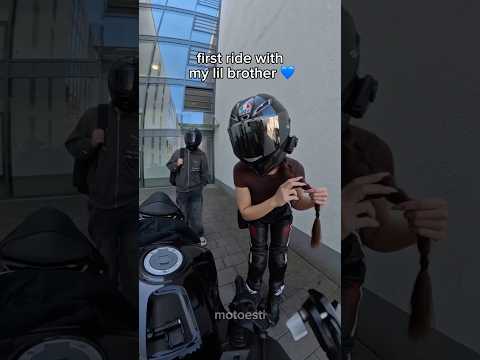 First ride with my brother 😭💅 #fyp #viral #motorcycle #biker #explore