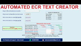 How to generate EPF ECR TEXT file in excel | ecr text file format | ECR Utility in Excel
