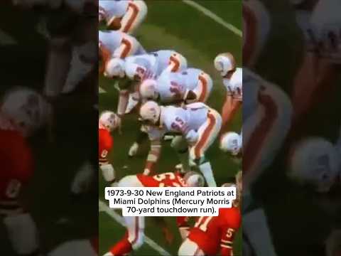 1973-9-30 New England Patriots at Miami Dolphins (Mercury Morris 70-yard touchdown run) #nfl #viral