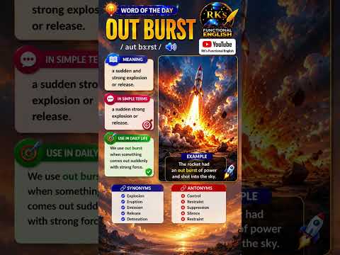 Out burst | Word of the Day | Functional English | Vocabulary | Spoken English | Learn a Word
