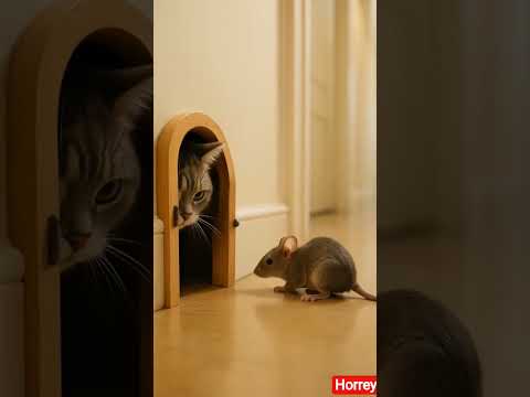 Cat vs Rabbit #Cat look but ignore Cat open the door at once closed the door#pfy#Horrey dream