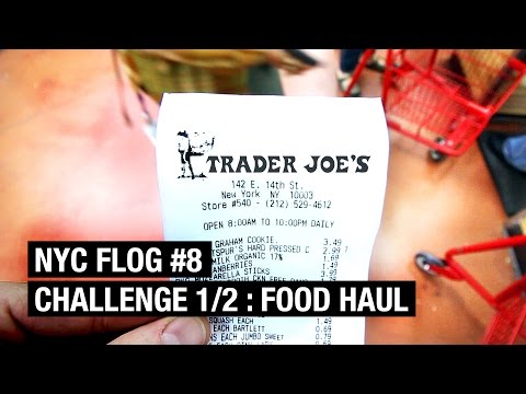 FOOD HAUL ! Trader Joe's Challenge 1/2  |  NYC FLOG #8