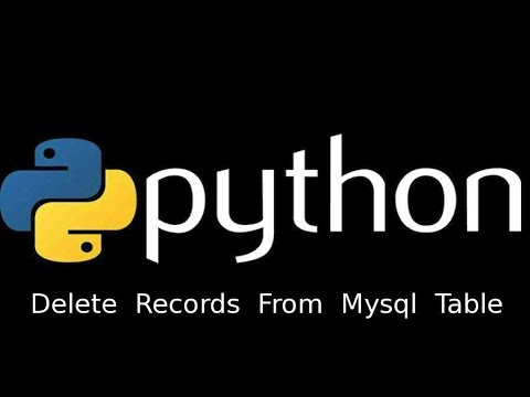 Python with Mysql tutorial Delete Record