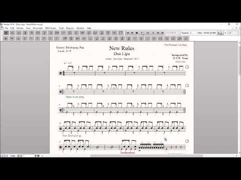 Drum Score World (Sample) - Dua Lipa - New Rules