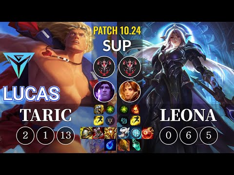 IGY Lucas Taric vs Leona Sup - KR Patch 10.24
