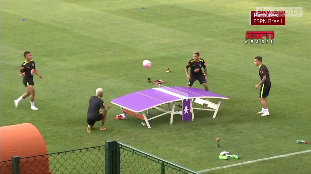Neymar and Brazil Stars play Teqball