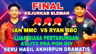Download lagu Final Ian MMC Pra Pon DIY vs Ryan BBC Pra Pon DIY 🏓 Tunggal Putra Kejurkab Sleman mp3