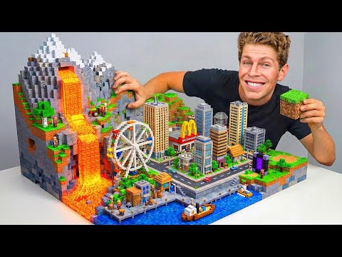 I Built a Minecraft City In Real Life!