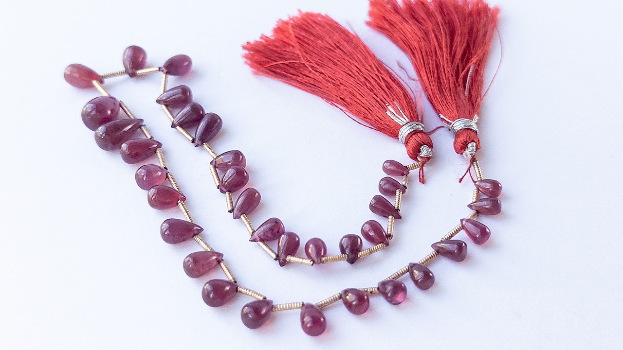 Ruby | Smooth Teardrop Briolette | 3.1-7mm Bead Size | 34 Pieces | 65 Carats video