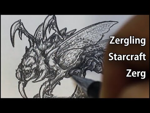 0015 Game: StarCraft Zerg Zergling Drawing / Pencil Drawing / Speed Drawing
