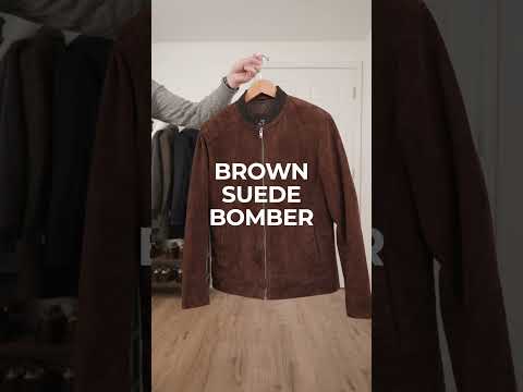 Brown Suede Bomber Jacket Outfit Idea