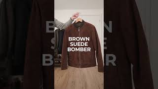 Brown Suede Bomber Jacket Outfit Idea