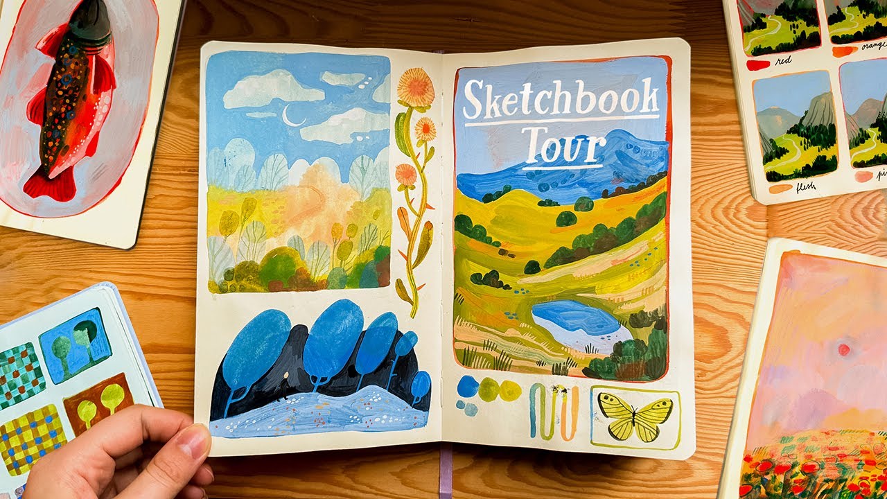 Mixed Media Sketchbook Tour ✸ of a freelance illustrator