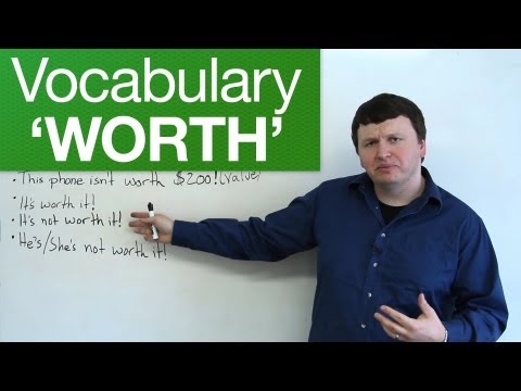 English Vocabulary - WORTH