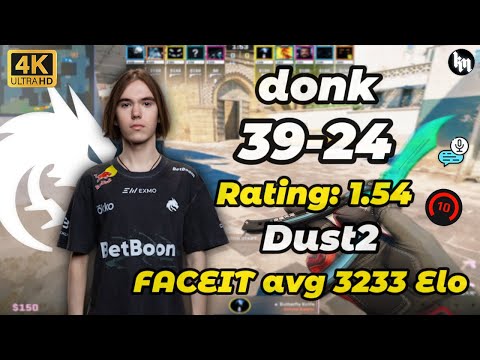 🔥donk (39-24) faceit soloQ avg 3233 Elo (Dust2) | Dec 25, 2025 #cs2 #donk
