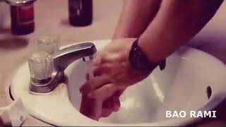 sad english man washing hand status