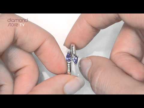 N4303 - Tanzanite 0.38ct And Diamond 18K White Gold Ring