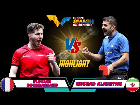 Florian Bourrassaud vs Noshad Alamiyan "WTT Europe Smash Sweden 2025 - Highlight"