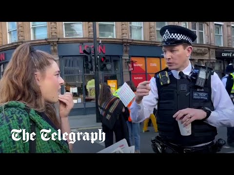 Met police officer tells woman swastikas need to be "taken in context" during pro-Palestinian march