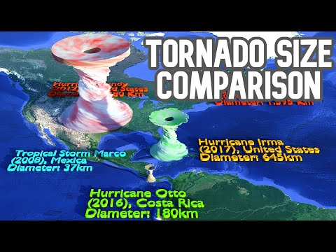 Tornado Size Comparison On The Earth | Hurricane Size Comparison  🌎🌀
