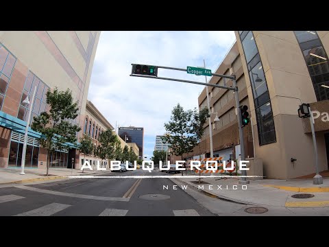 Driving Downtown Albuquerque, New Mexico - 4K City Street View Tour
