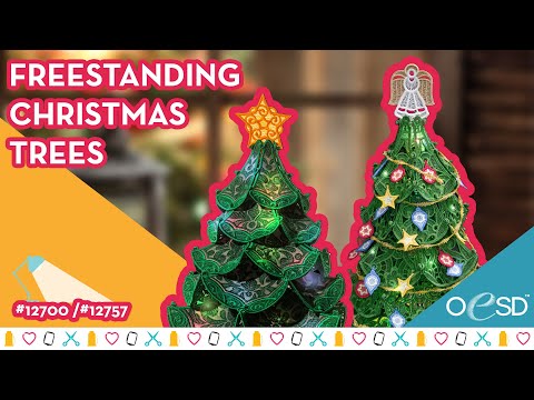 Embroidered Holiday Decor: Freestanding Christmas Trees!