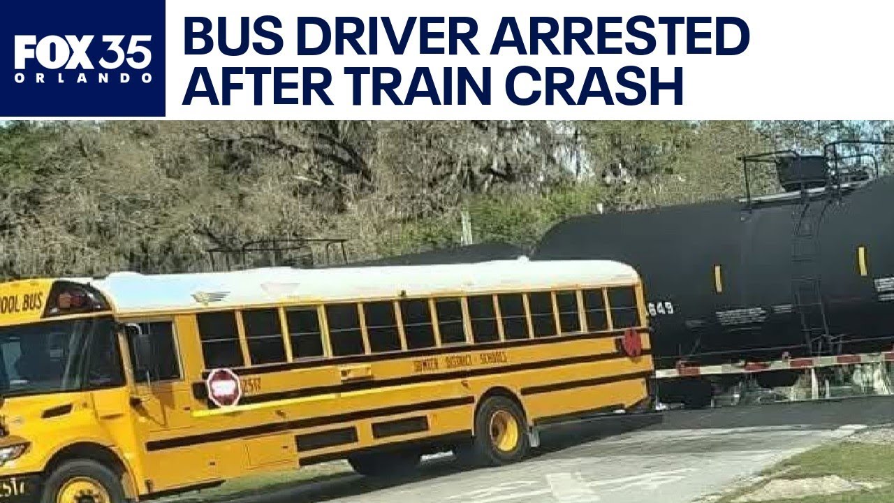 Florida bus driver arrested after train crash