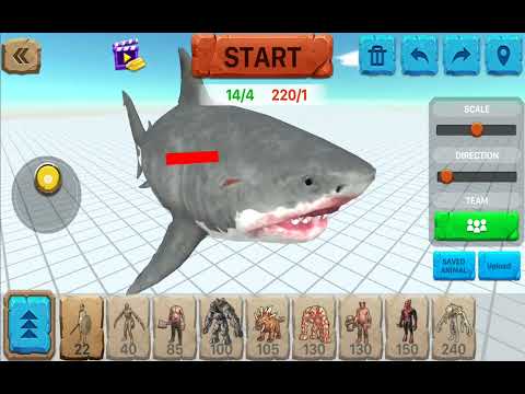 Unlocked achilles,mutant megalodon,stonegolem,and goblin!!!Animal revolt battle simulator