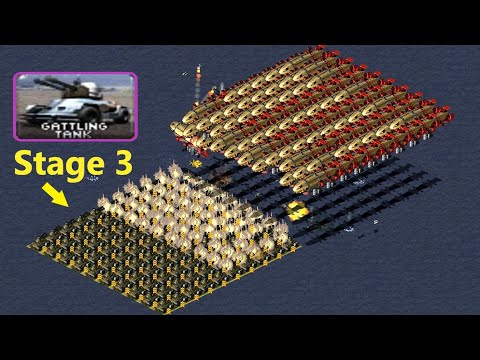 Can 100 Kirov's pass over 100 Stage 3 Gattling Tanks - Red Alert 2