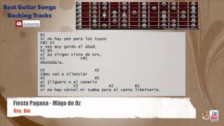 🎸 Fiesta Pagana - Mägo de Oz Guitar Backing Track with scale, chords and lyrics