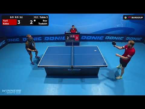 13:40 Yurii Kolos - Ihor Trydukh 25.08.2023 TT Euro.Cup Ukraine Professional. TABLE 3